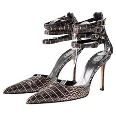 Versace AW 2003 Runway Crocodile Tacchi a punta taglia 39