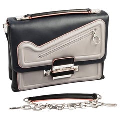 VERSACE Bag in Gray, Navy and Pink Leather
