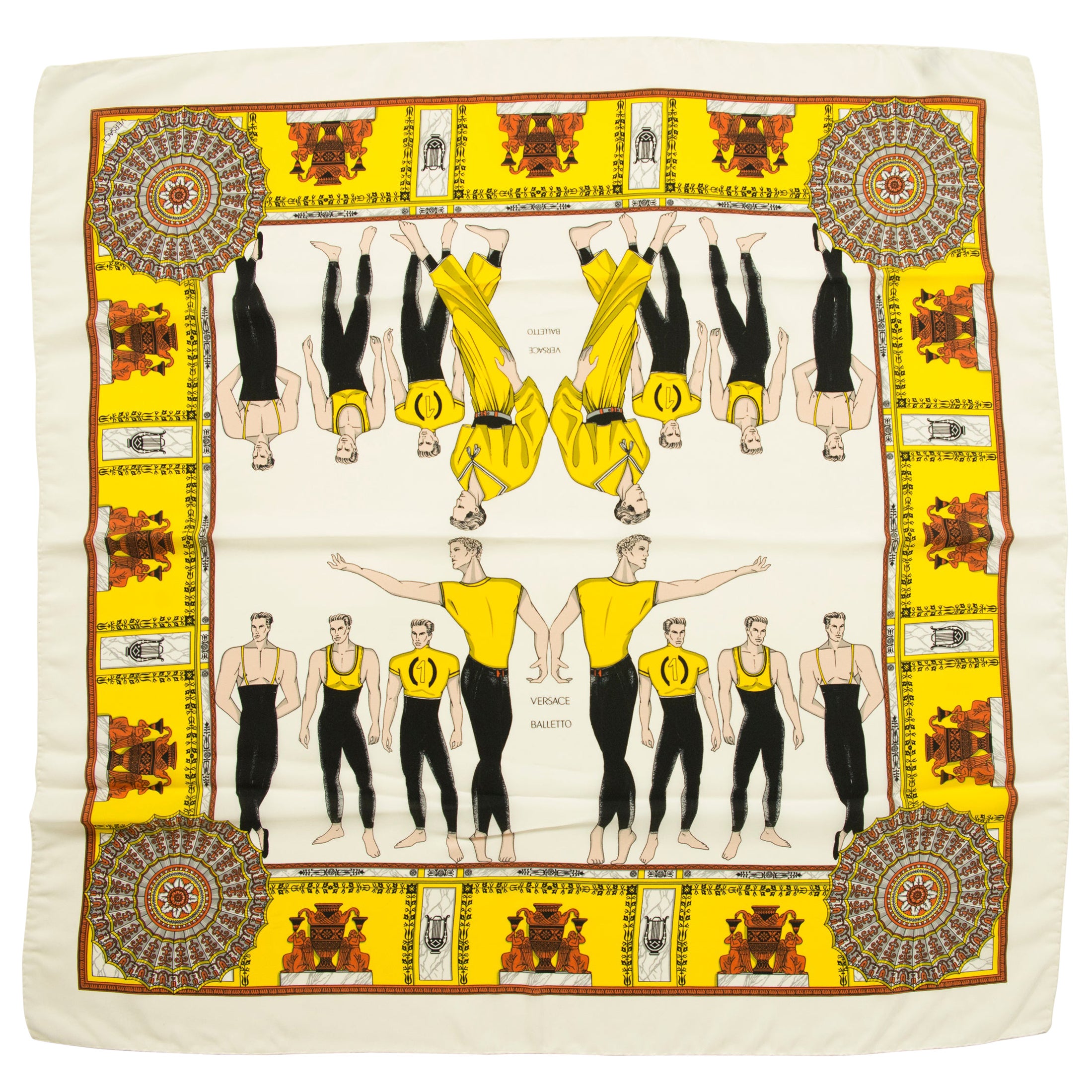 Versace - Écharpe carrée en soie imprimée Balletto