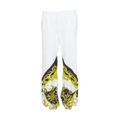 VERSACE Barocco Acanthus black gold baroque white nylon track pants IT54 XXL