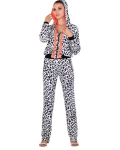 Versace Barocco Animal Print Lounge Suit Track Pants with Hooded Jacket