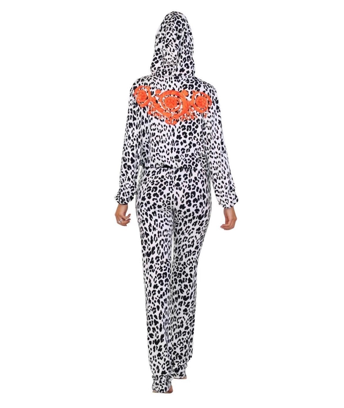 Tuta Versace Barocco con stampa animale e pantaloni con cappuccio in vendita 2