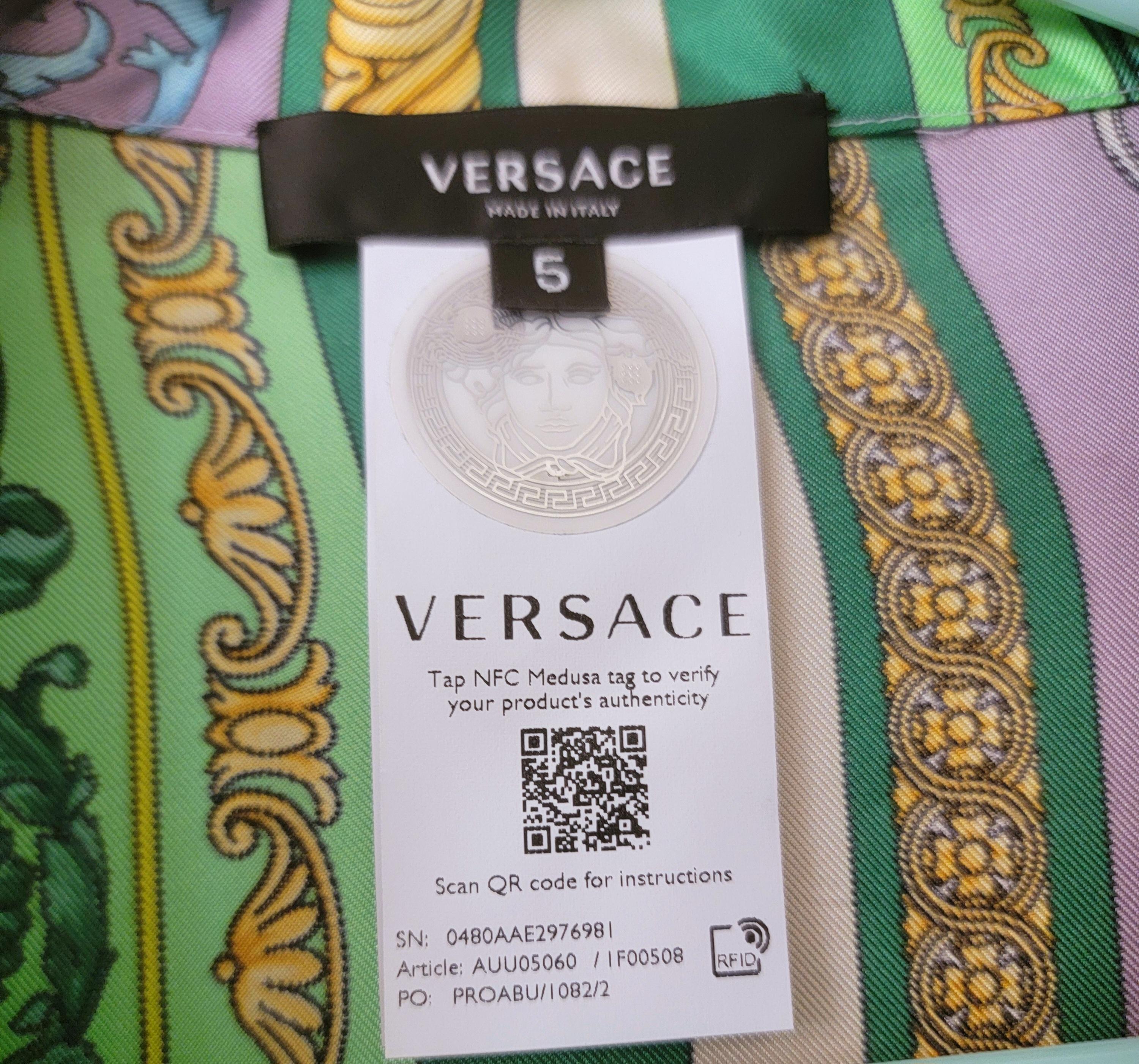 Versace Barocco Men's Pajama Silk Shirt Resort 2021 4