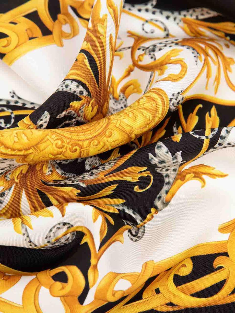 Versace Barocco Print Silk Square Bandana In New Condition For Sale In London, GB
