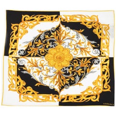 Versace Barocco Print Silk Square Bandana
