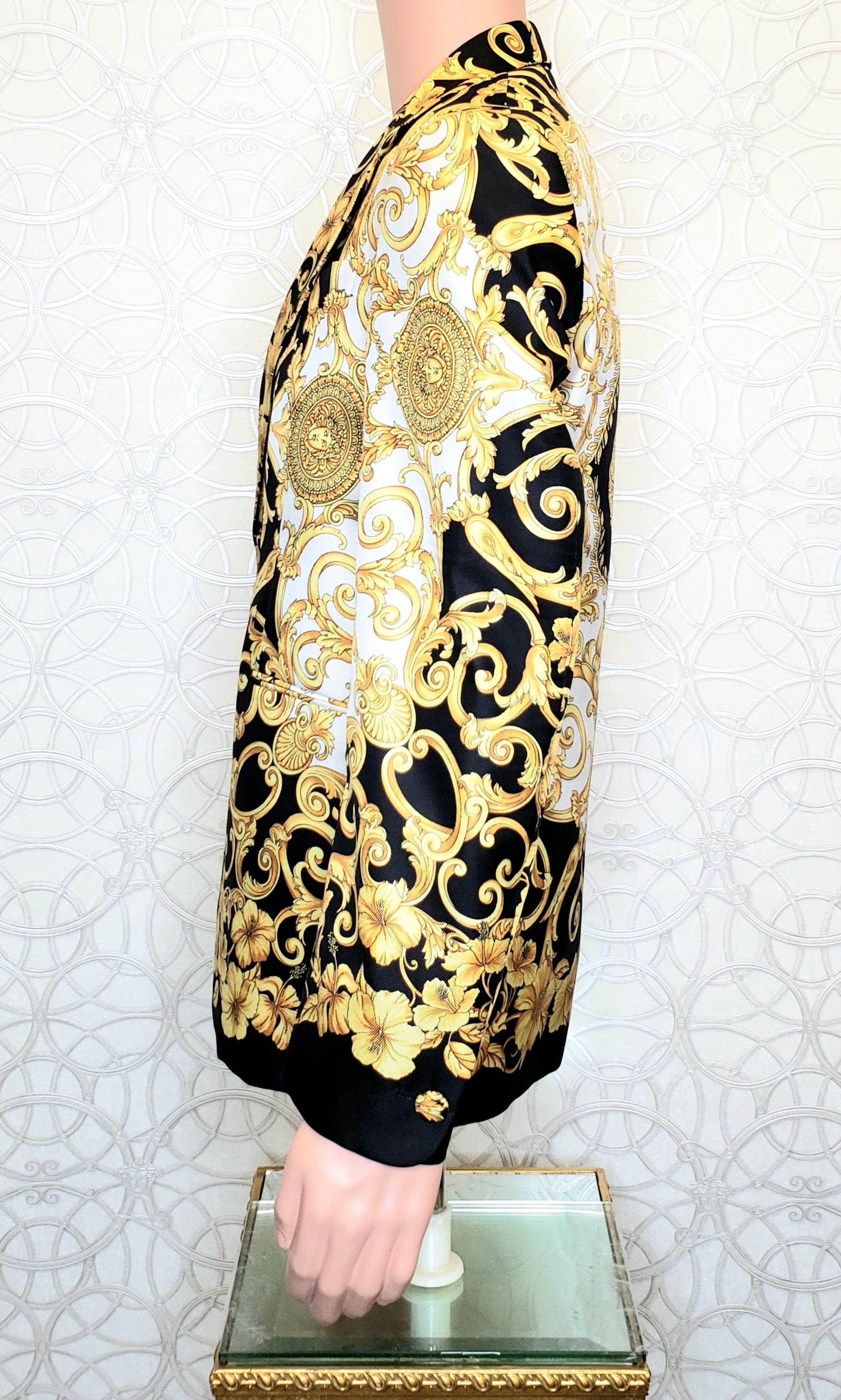 VERSACE BAROQUE 100% SILK BLAZER Print 48 - M,  2