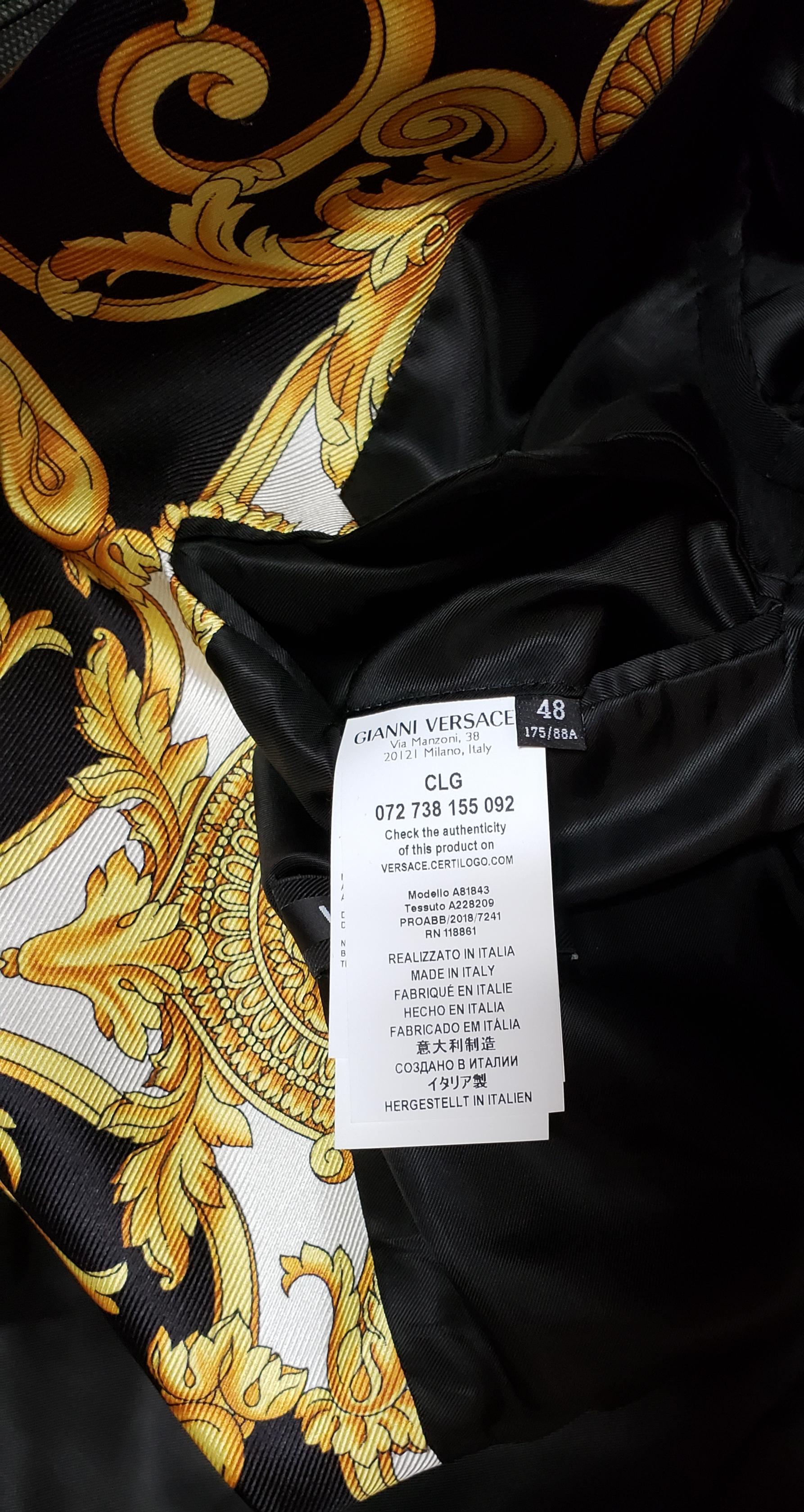 VERSACE BAROQUE 100% SILK BLAZER Print 48 - M,  6