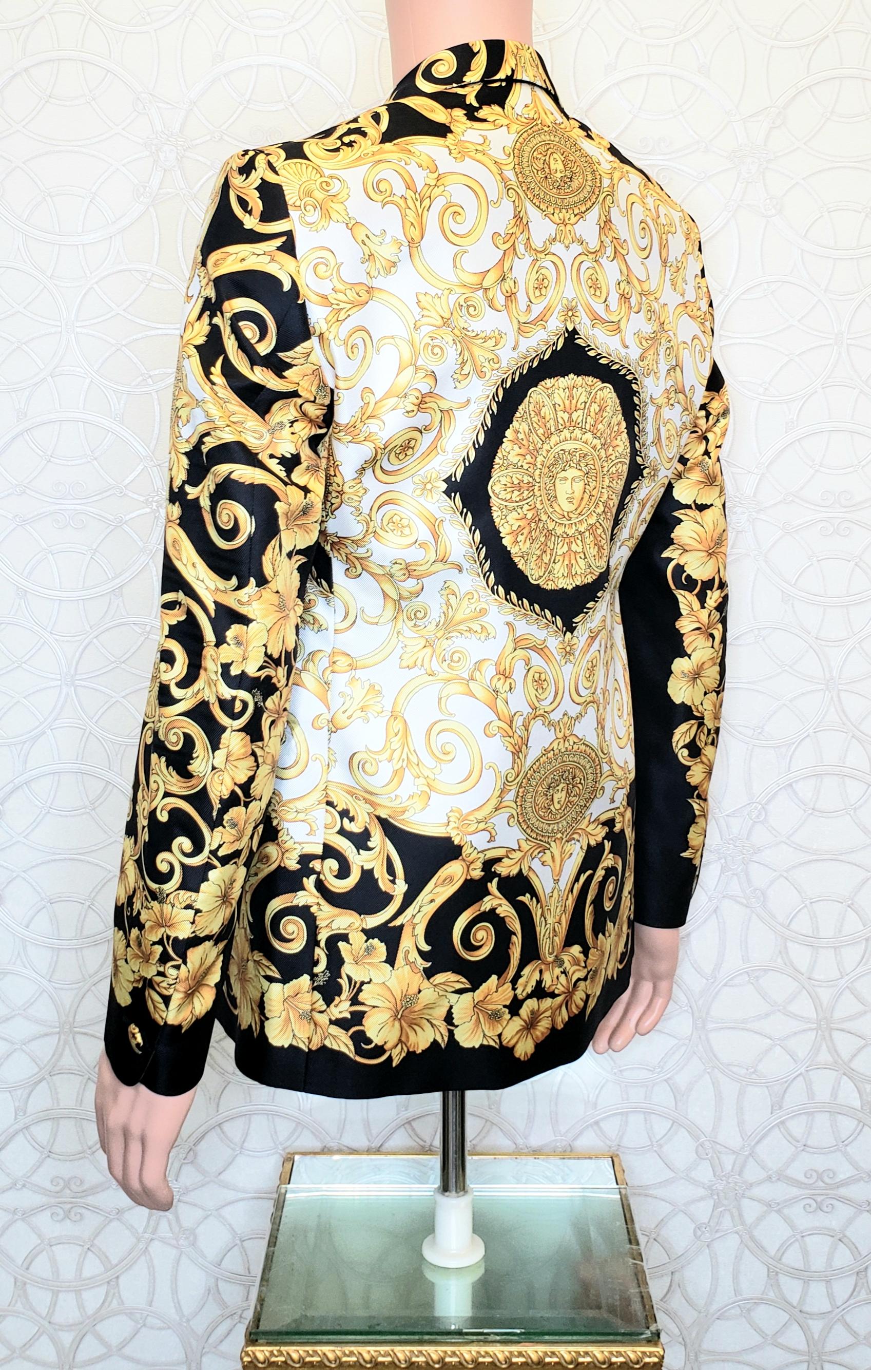 VERSACE BAROQUE 100% SILK BLAZER Print 48 - M,  1