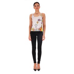 Versace Baroque & Criss-Cross Embellished Tank Top