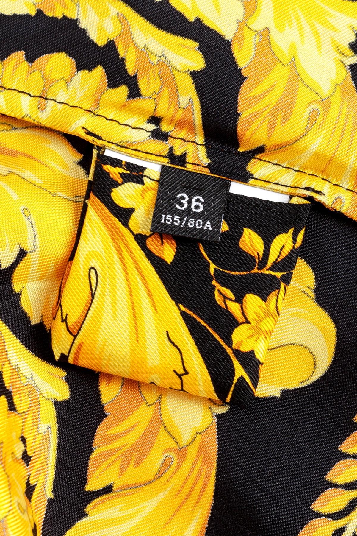 Versace Baroque Crown Silk Button Up Shirt Black Gold (S/M) For Sale 1