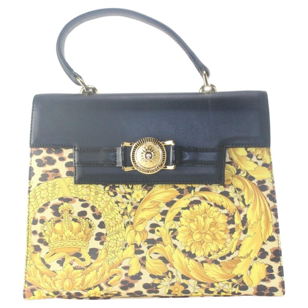 Versace Baroque Kelly Top Handle Flap 2way Crossbody Bag 1VER822K For Sale