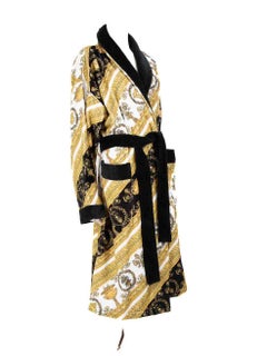 Versace Baroque Print Cotton-Terry Bathrobe Size XL