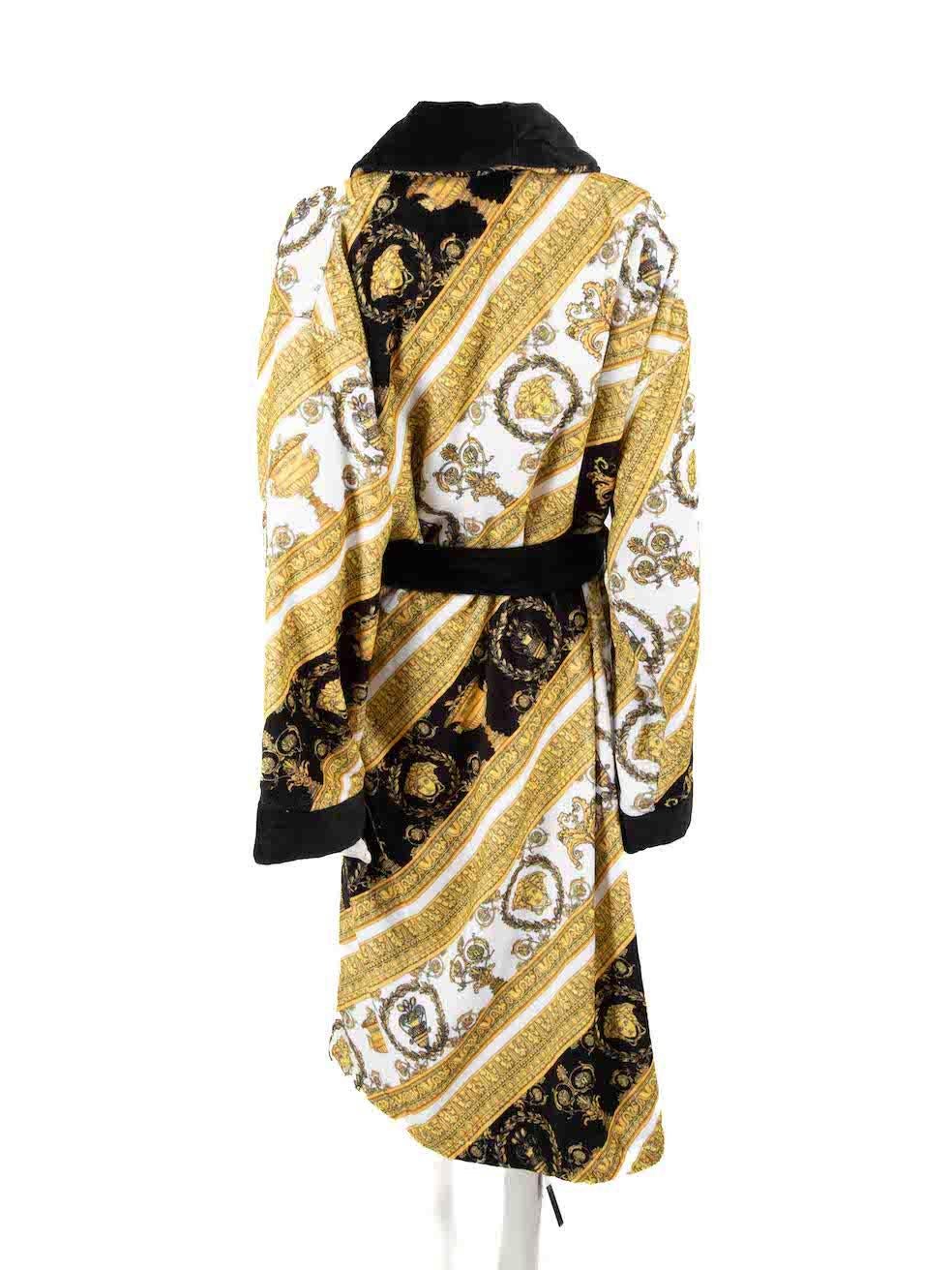 Versace Baroque Print Cotton-Terry Bathrobe Size XL In New Condition In London, GB