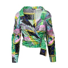 Versace Barockes Wickelhemd mit Druck - '10er Jahre
