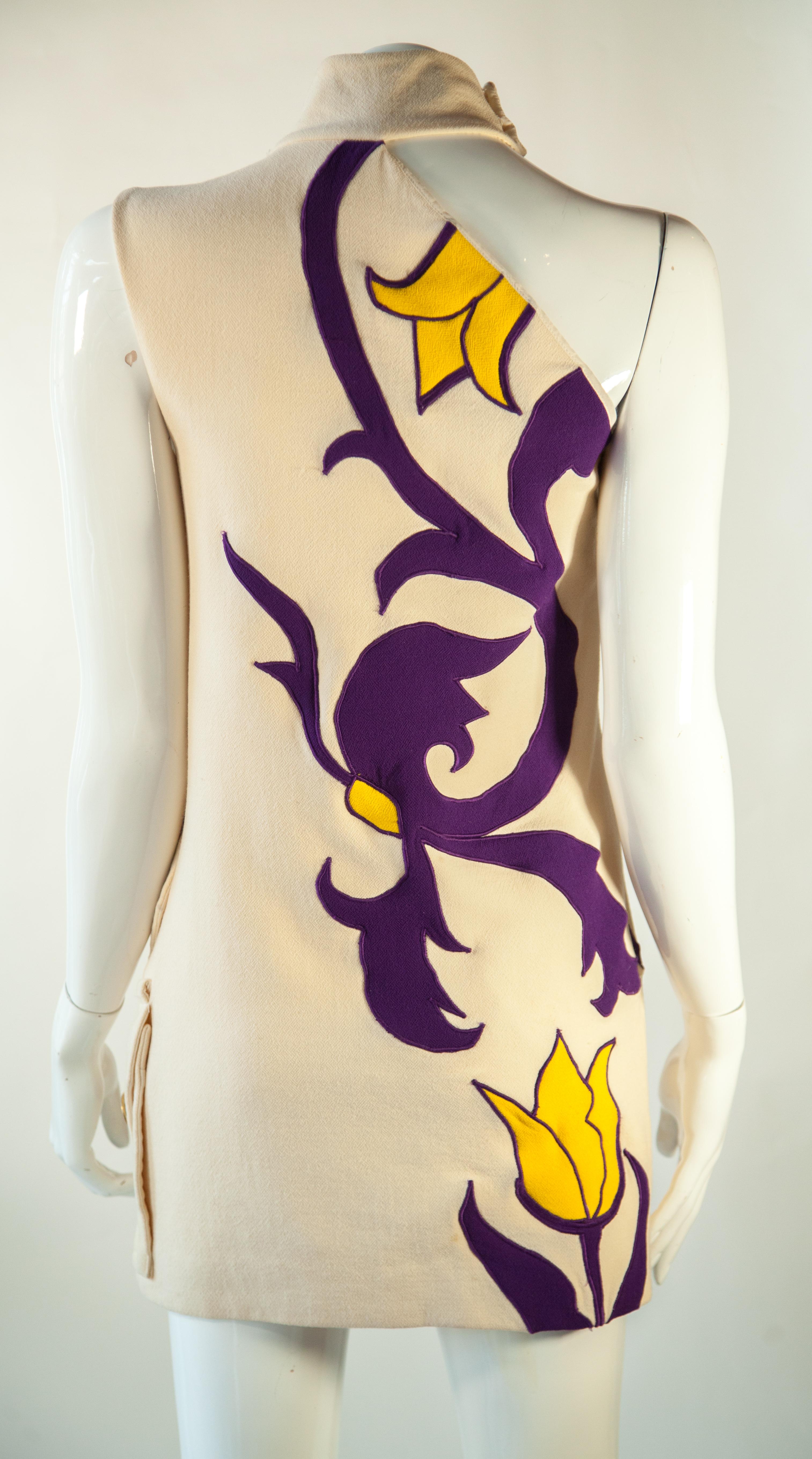 Versace, Baroque Tulip Dress with Gilded Medusa Buttons, 2011 In Excellent Condition For Sale In Kingston, NY