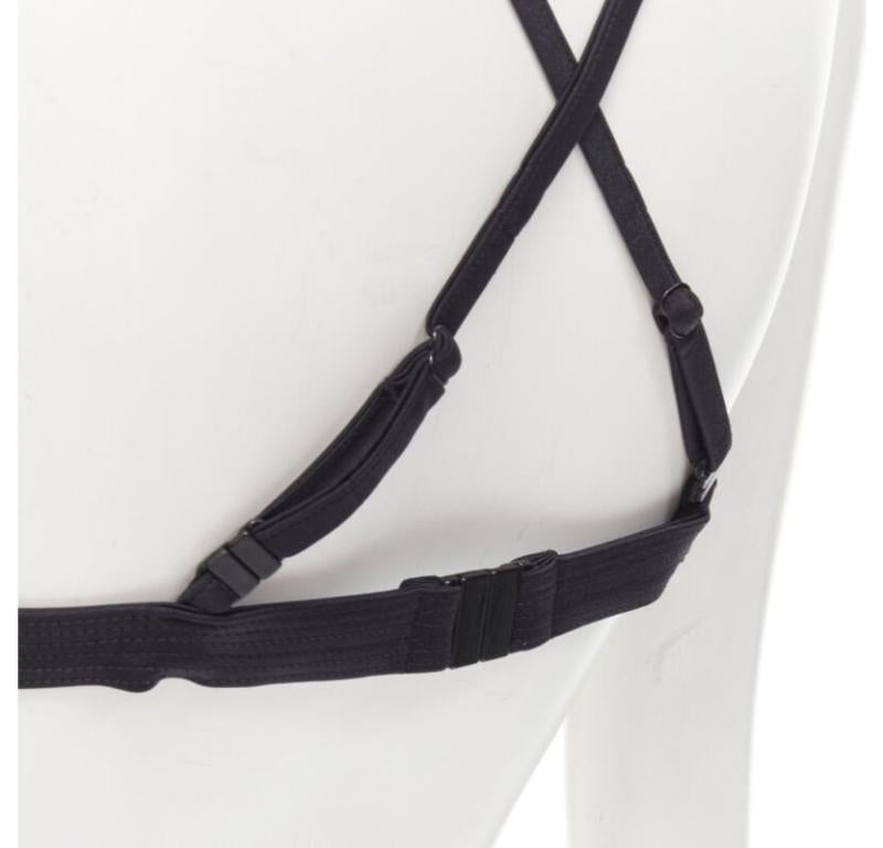 VERSACE Beachwear black padded gold Medusa button triangle bikini top Sz.4 M For Sale 2