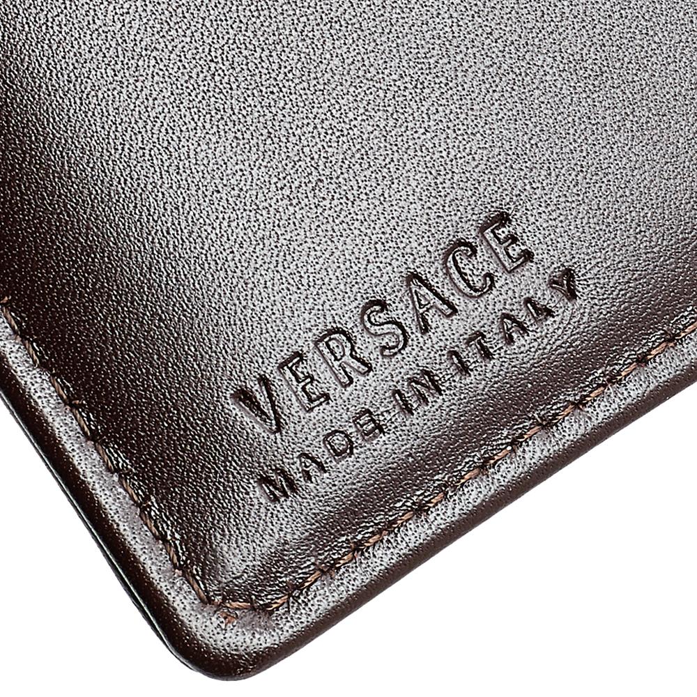 Versace Beige/Brown Medusa Canvas And Leather Continental Wallet 4