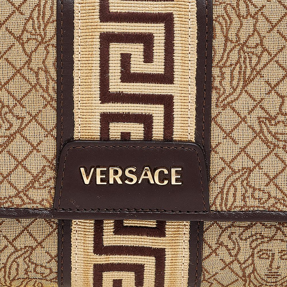 Versace Beige/Brown Medusa Canvas And Leather Continental Wallet 5