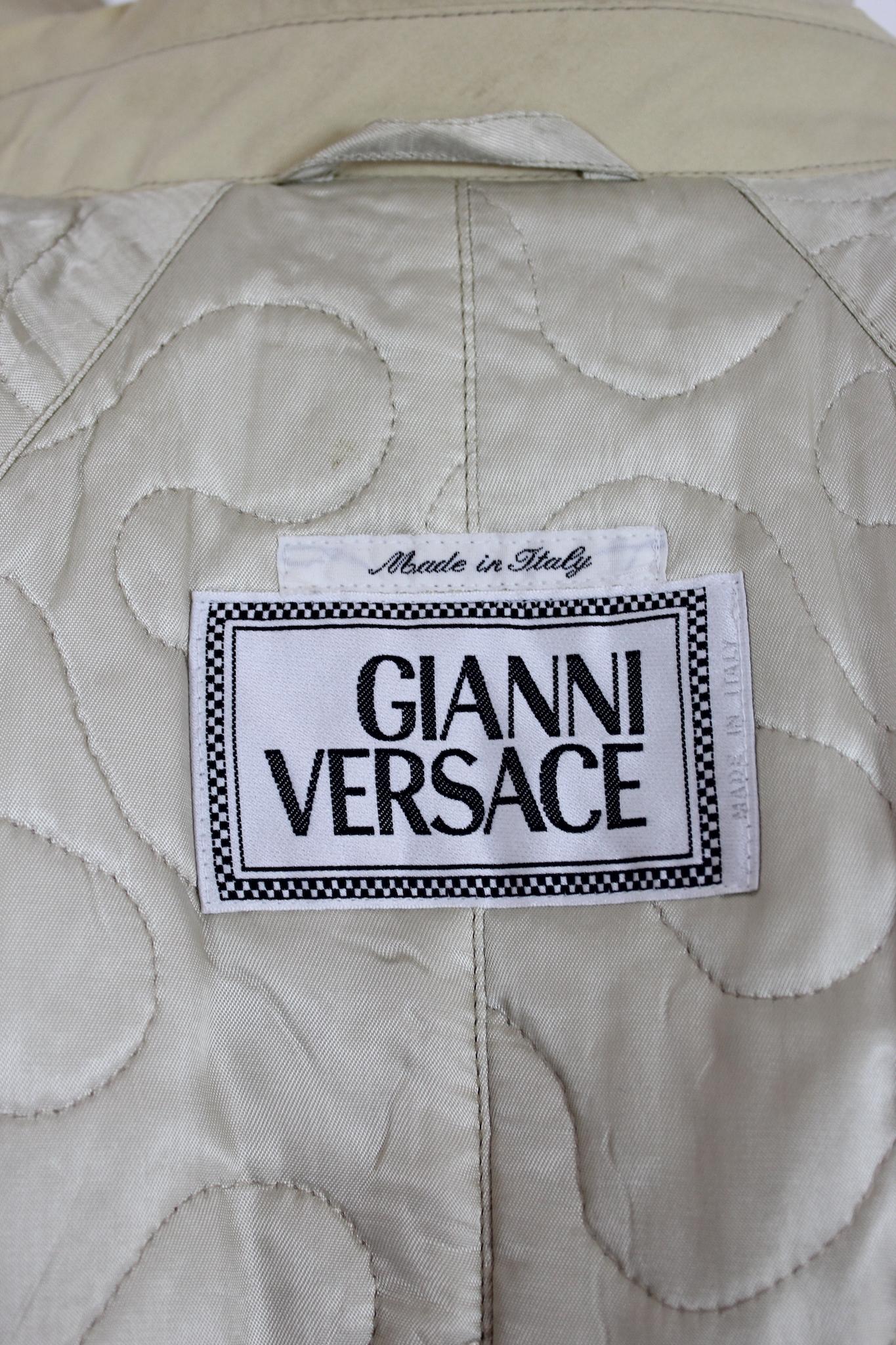 Versace Beige Cotton Overcoat 3