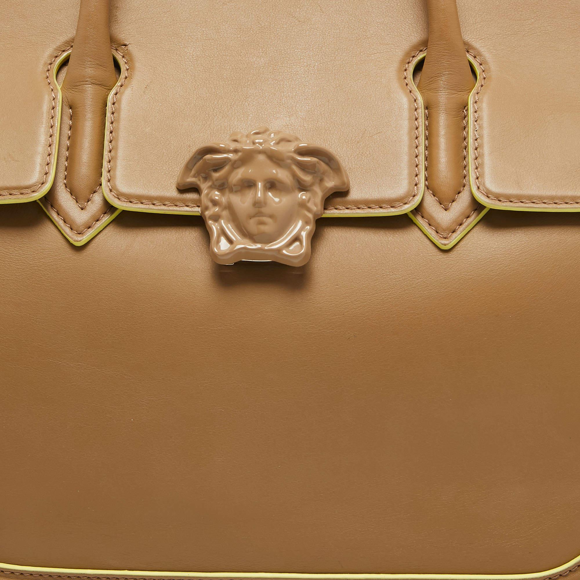 Versace Beige Leather Large Palazzo Empire Tote 4