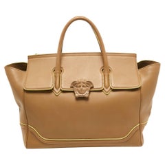 Versace grand sac cabas Palazzo Empire en cuir beige