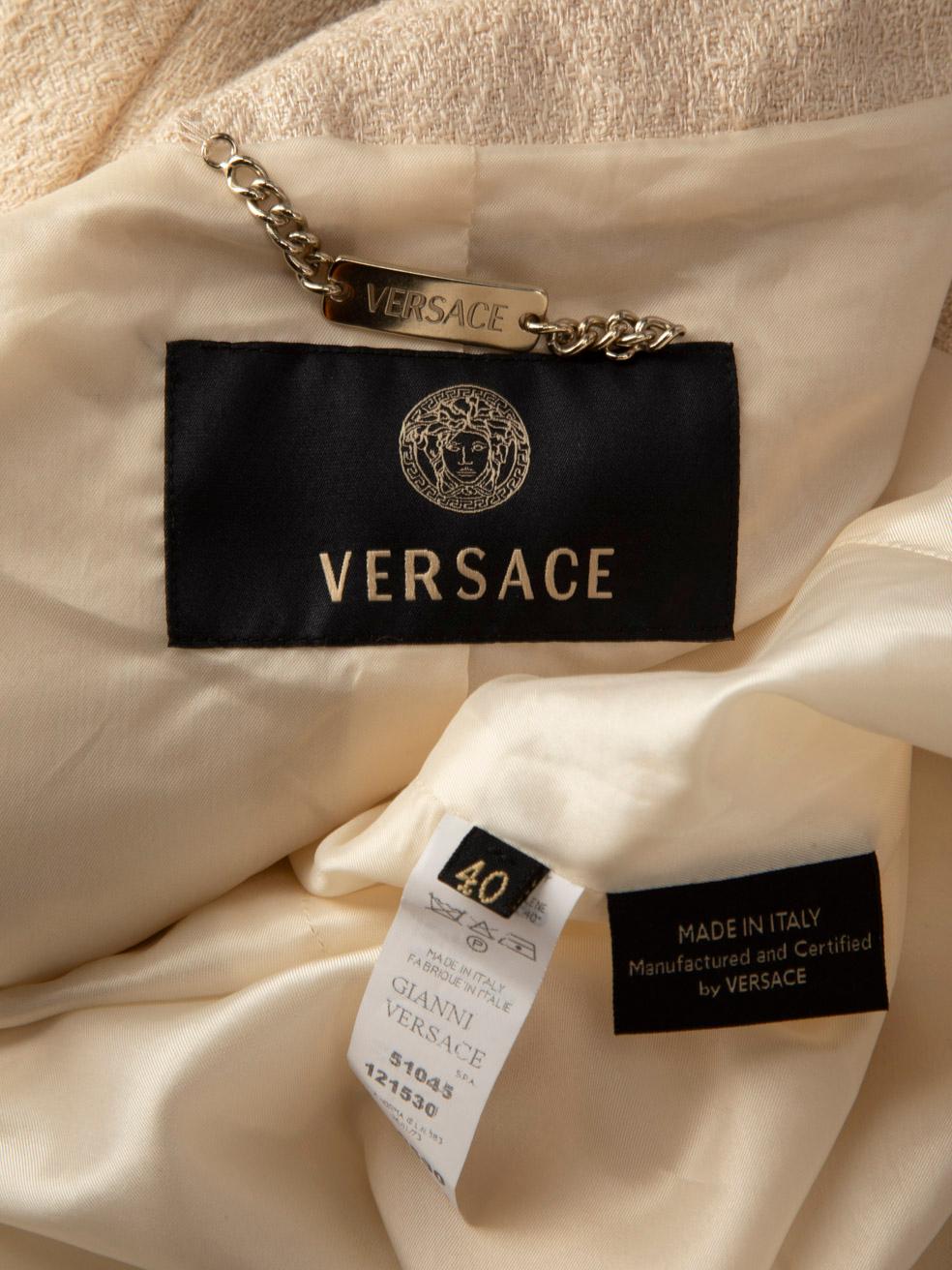 Versace Beige Mid Length Coat Size S 4