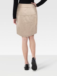 Versace Beige Python Embossed Skirt Size S