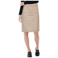 Versace Beige Python Embossed Skirt Size S