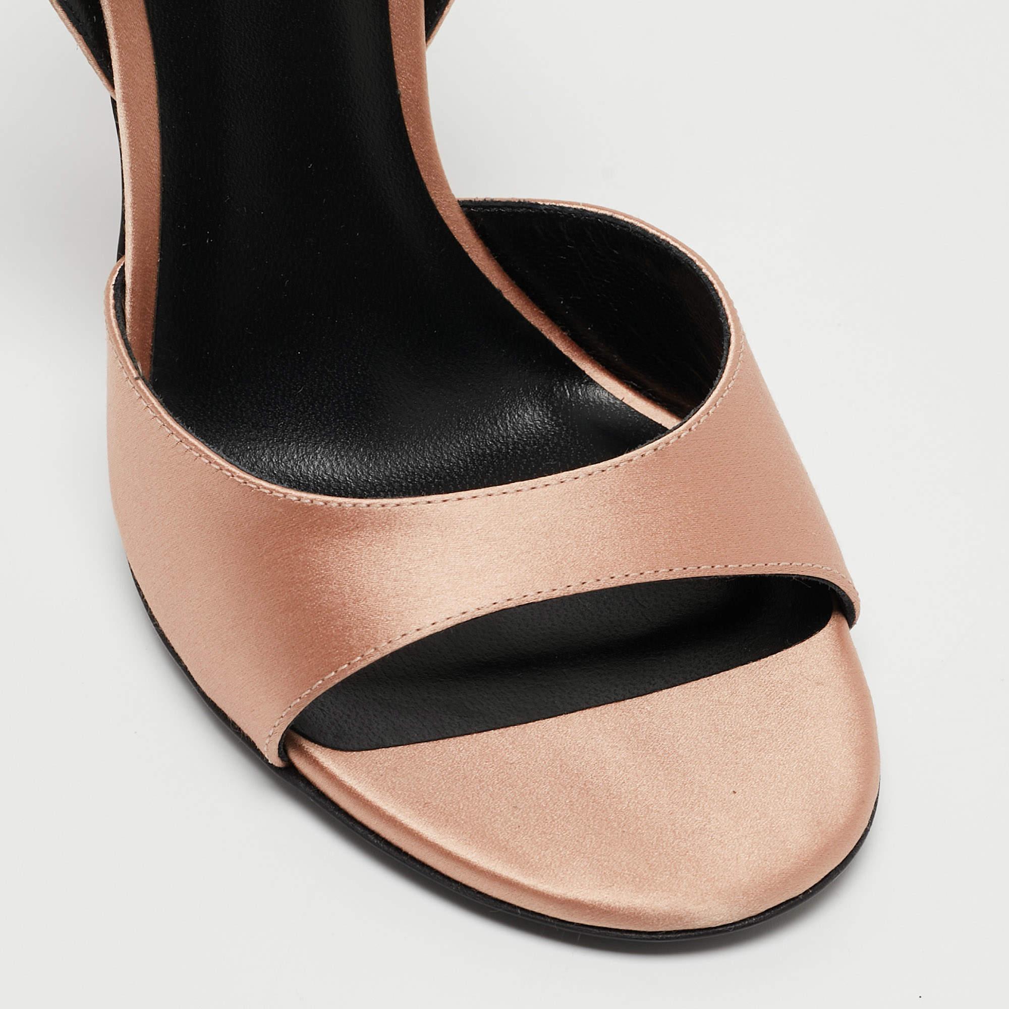 Versace Beige Satin Open Toe Ankle Strap Sandals Size 36 1