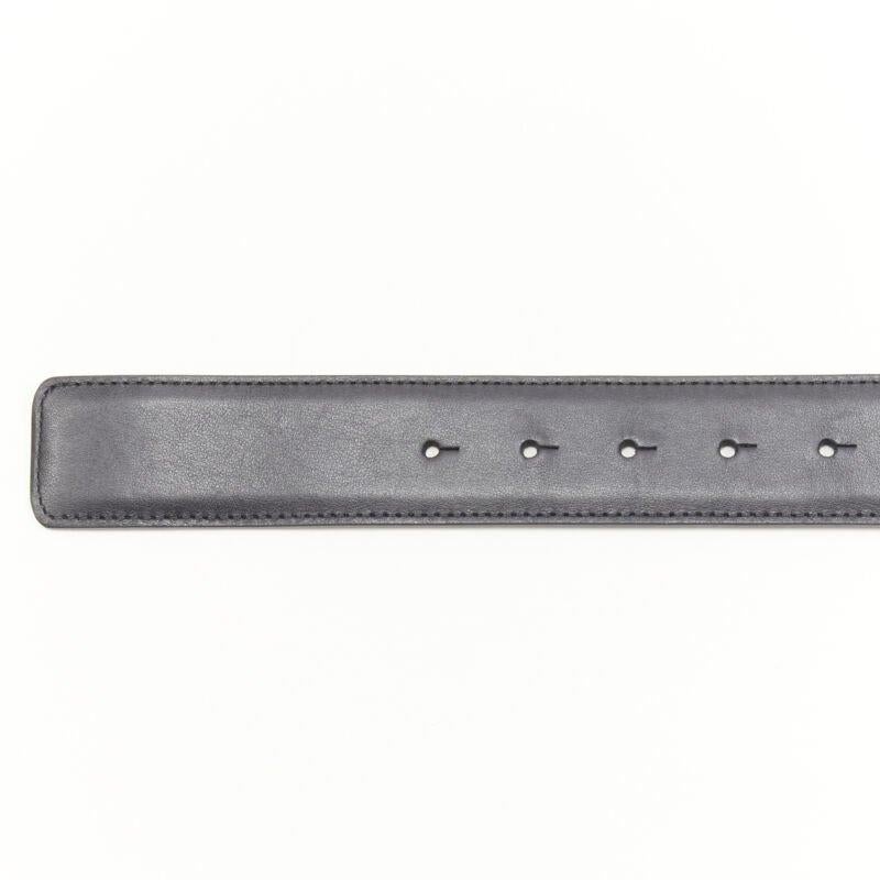 VERSACE Biggie Medusa Medallion Coin silver black leather belt  105cm 40-44