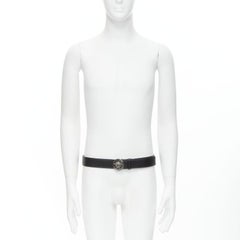 VERSACE Biggie Medusa Medallion Coin silver buckle black belt 110cm 42-46"