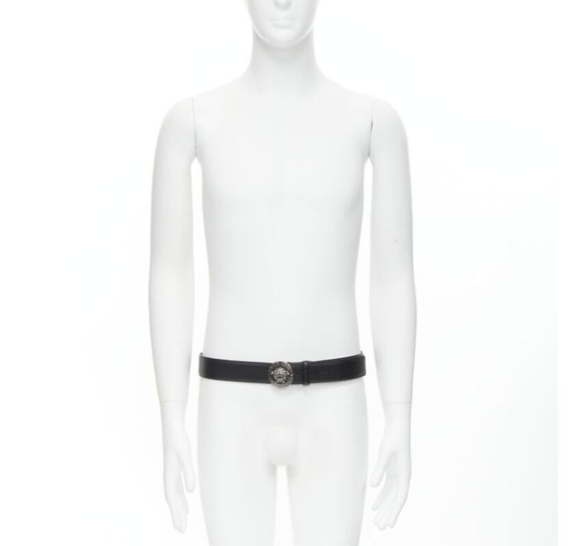 VERSACE Biggie Medusa Münzsilberschnalle schwarzer Gürtel 115cm 44-48