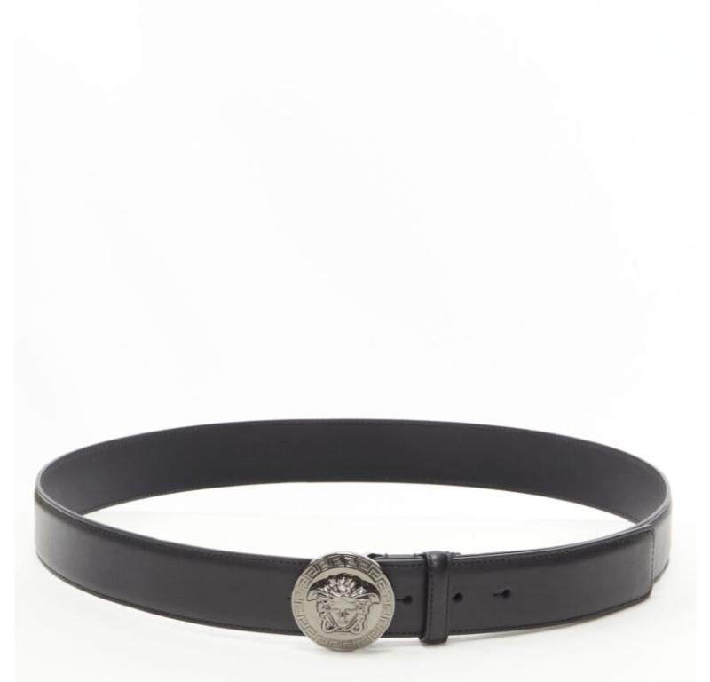 VERSACE Biggie Medusa Münzsilberschnalle schwarzer Gürtel 115cm 44-48