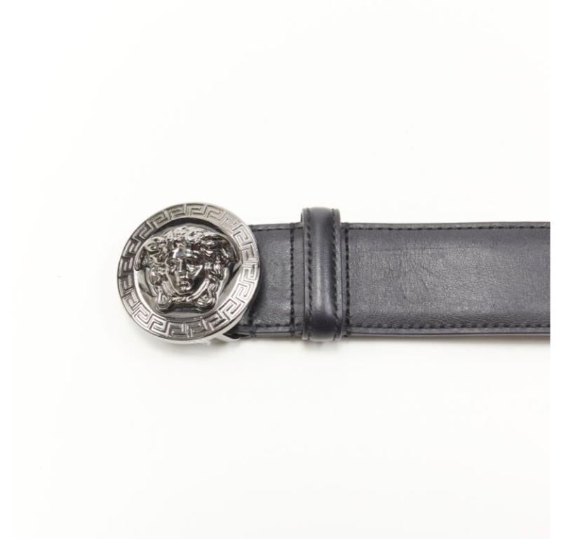 VERSACE Biggie Medusa Münzsilberschnalle schwarzer Gürtel 115cm 44-48