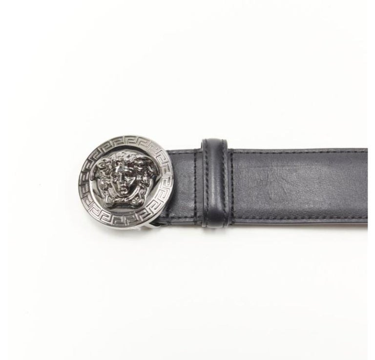 VERSACE Biggie Medusa Medallion Coin silver buckle black  display picture 3
