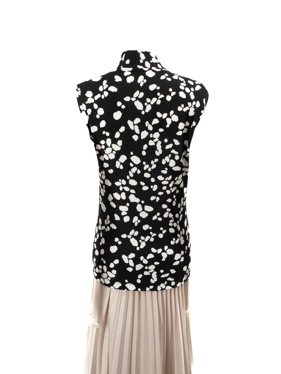 Top de cuello alto abstracto negro Versace Talla M Beige en venta