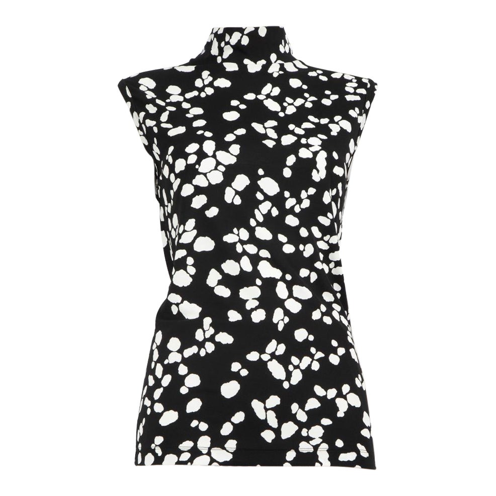 Top de cuello alto abstracto negro Versace Talla M