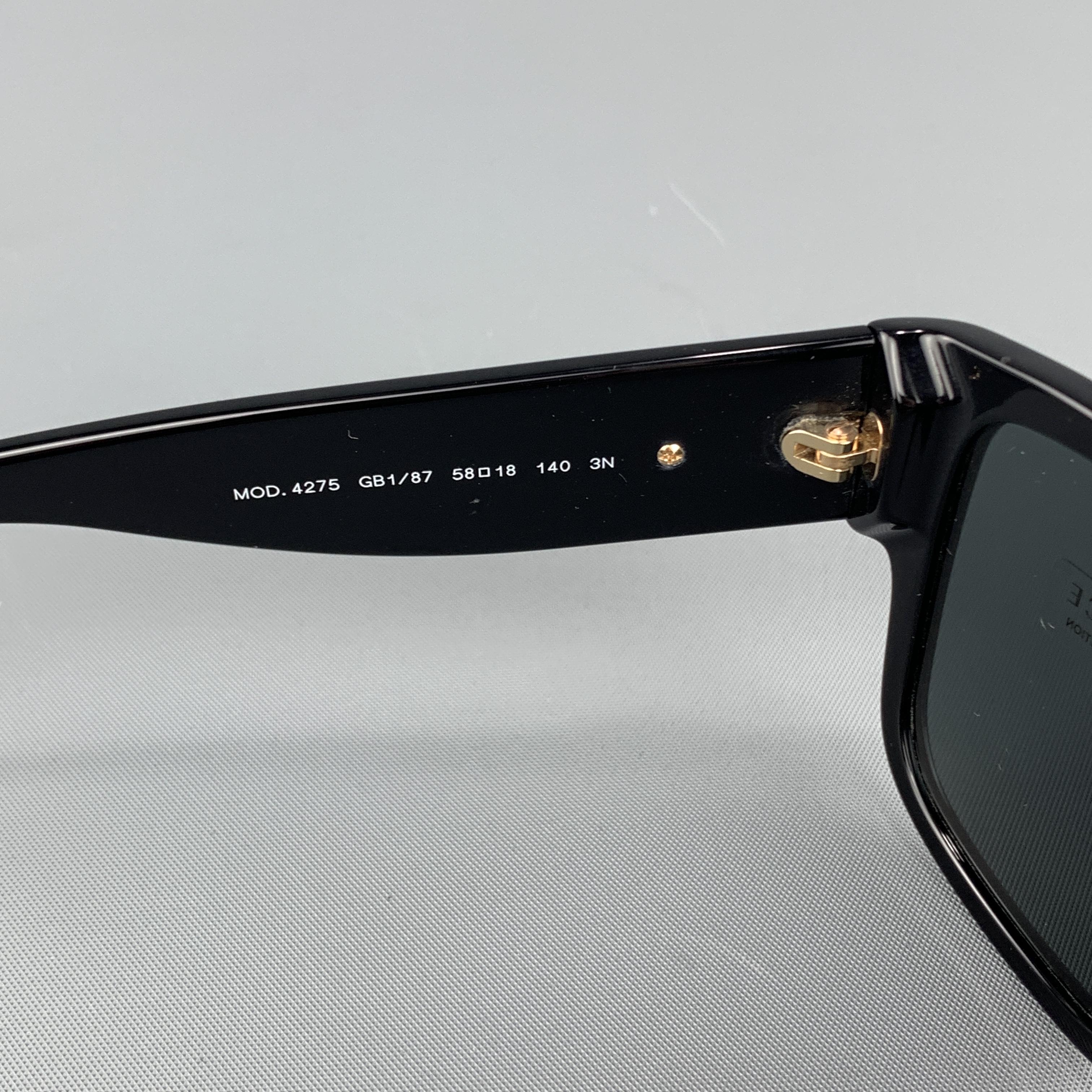 Men's  VERSACE Black Acetate Gold tone Medusa Arm Sunglasses