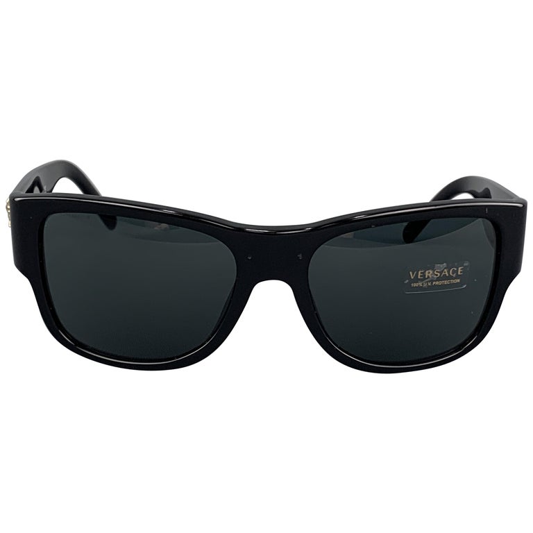 VERSACE Black Acetate Gold tone Medusa Arm Sunglasses at 1stDibs  versace  black sunglasses, mib sunglasses, versace glasses serial number