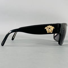 VERSACE Black Acetate Square Polarized Sunglasses