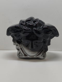 Versace Black Acrylic Medusa Head Clutch with Hidden Chain Strap