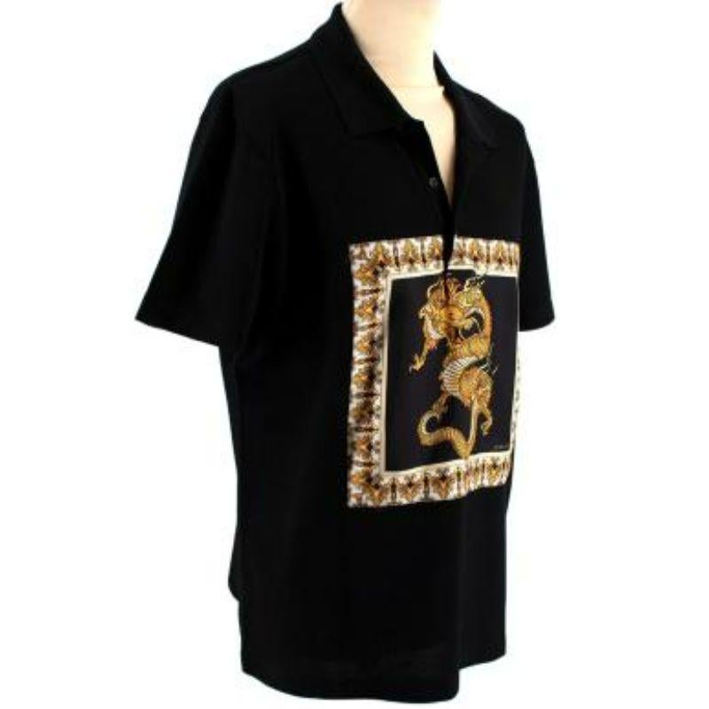Versace Black and Gold Dragon-print Shirt In Excellent Condition For Sale In London, GB