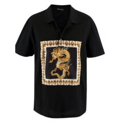 Versace Black and Gold Dragon-print Shirt
