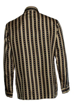 Versace, Black and gold greca print shirt