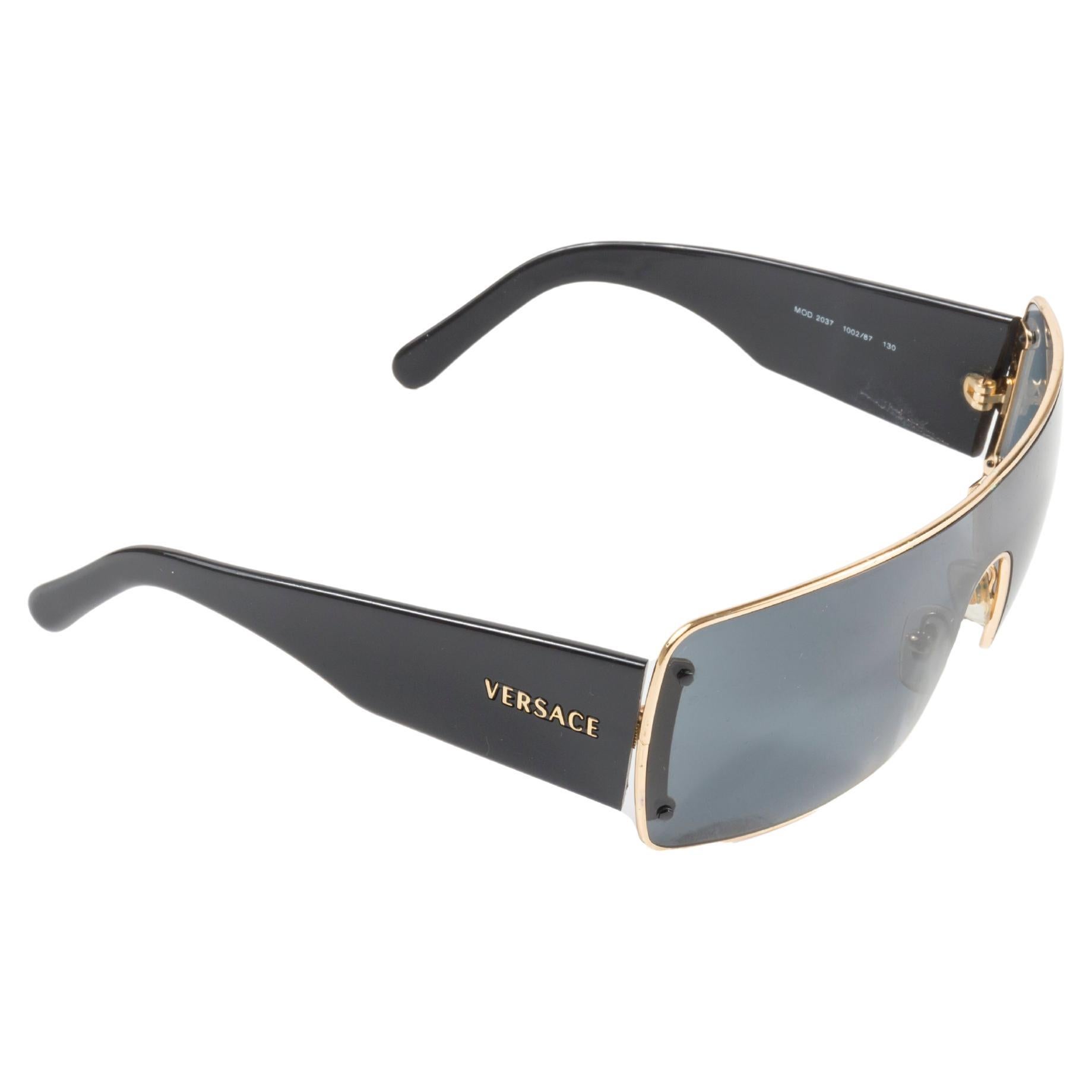 Versace black and gold mask sunglasses, mid 2000s