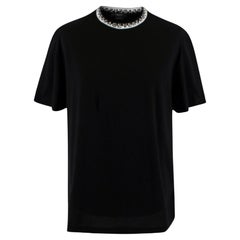 Versace Black and White Logo Neckline T-shirt