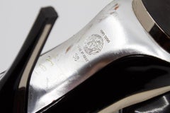 VERSACE black and white patent leather mirrored platforms, Size 38.5