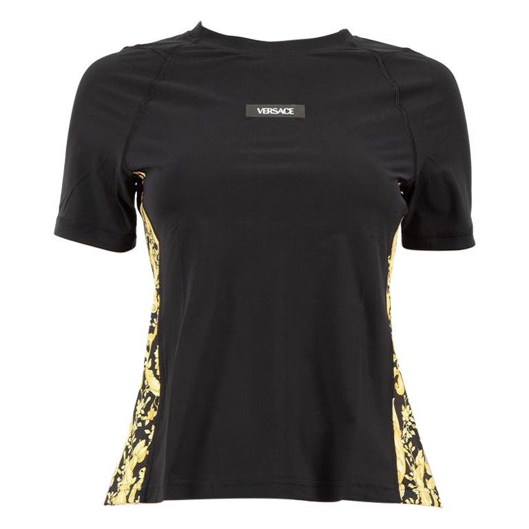 Versace Black Barocco Gym Shirt Size XS For Sale