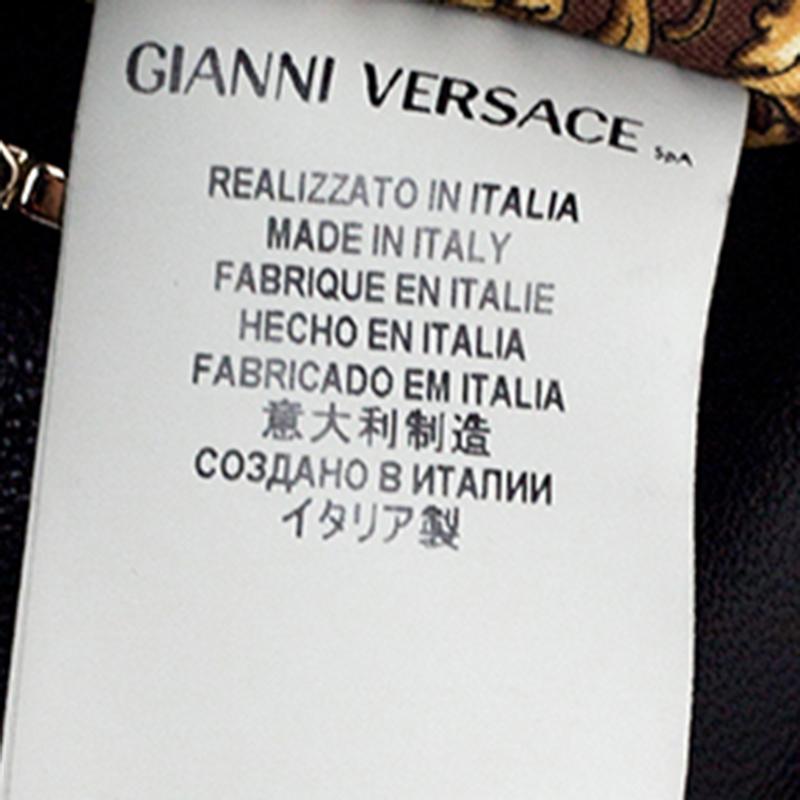 Versace Schwarz Barocco Leder Altea Top Handle Tasche 2