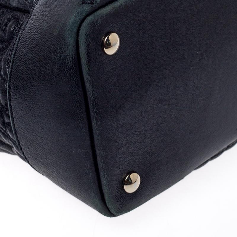 Versace Black Barocco Leather Altea Top Handle Bag 2